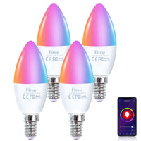 1 x RAW Customer Returns Fitop Alexa Smart Light Bulbs, E14 WiFi LED Lamps Dimmable Light Bulb 4.9W 470Lm 2700-6500K RGB 16 Million Colors, App Control Compatible with Alexa Google Home, Voice Control 4 Pack - RRP €36.99