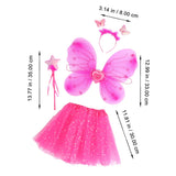 4 x Brand New Rosy Fairy Princess Dress Up Costume Wand Tutu Skirt Butterfly Dress Supplies For Carnival Cosplay Party Favors - RRP €70.8