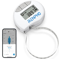 1 x RAW Customer Returns RENPHO Smart Body Measuring Tape, Bluetooth Measuring Tape for Measuring Body Circumferences of Biceps, Chest, Hips, Calves, Thighs and Neck, Fitness Measuring Tape in CM or Inches - RRP €31.99