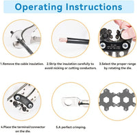 1 x RAW Customer Returns Battery cable crimping tool 60 heat shrink tubing AWG 10-0, 6 10 16 25 35 50 mm 8 sizes, battery cable lug, crimping pliers for robust wire loops, battery terminal, copper eyelets - RRP €28.99