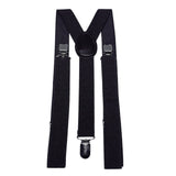 1 x Brand New CHENGZI Men s Suspenders with 3 Clips Stainless Steel Adjustable Elastic Heavy Duty with Strong Metal Clips, Black, One Size - RRP €27.6