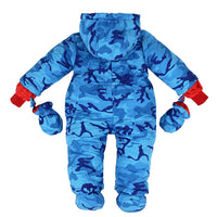 1 x RAW Customer Returns JiAmy Baby Snowsuits with Gloves and Shoes Boys Winter Warm Hooded Romper Clothing Set 6-9 Months - RRP €29.97