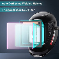 1 x RAW Customer Returns JALUWELD True Color Automatic Welding Helmet Automatic Darkening Welding Helmets Large field of vision for the applications - RRP €79.74