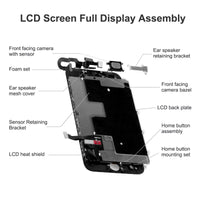 1 x RAW Customer Returns bokman LCD Display Screen for iPhone 8 Plus Black Screen Replacement with Camera, Sensor Flex and Repair Tools - RRP €34.82