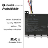 1 x RAW Customer Returns K KYUER C21N1818-1 Battery for Asus VivoBook 15 F512FA F512FB F512FJ F512FL F512DA F512JA F512UA X512DA X512JA X512FA X512FB X512FJ X512FL S512FB S512DA K512FA - RRP €44.63