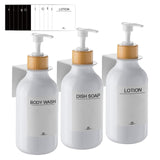 1 x RAW Customer Returns Soap dispenser wall mounting without drilling, set of 3 500ml soap dispenser wall shampoo dispenser shower detergent dispenser shampoo dispenser for kitchen bathroom white  - RRP €23.59