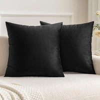 1 x RAW Customer Returns MIULEE velvet cushion cover pillowcase pillow covers sofa cushions decorative throw pillows couch cushions decorative cover cover decorative pillows for sofa living room bedroom set of 2 55 x 55 cm black - RRP €19.49