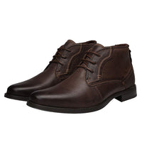 1 x RAW Customer Returns rismart Men s High Ankle Round Point Popular Leather Chukka Boots SN01745 Brown,44 EU  - RRP €58.8