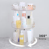 1 x RAW Customer Returns ROWNYEON Make up Organizer, 360 Rotatable Cosmetic Organizer Skin Care 3 Layers Perfume Organizer Dressing Table Organizer, Cosmetic Storage Box for Dresser, Bedroom, Bathroom Clear  - RRP €30.16