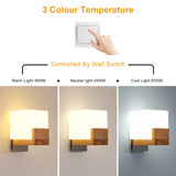 1 x RAW Customer Returns Osairous wall light interior 3000k - 6500k three colors dimmable LED wall lamp creativity wall lamp interior wood suitable for bedroom, hallway, stairs - RRP €32.26