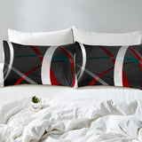 1 x Brand New Geometric Duvet Cover Geometric Circles Bedding Set Kids Boys Girls Modern Abstract Art Comforter Cover Multi Color Red Black 3Pcs Double Size - RRP €22.8