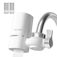 1 x RAW Customer Returns Vortopt Water Filter Tap, NSF Certified Tap Filter, Tap Water Filter, Reduces Lead, Fluoride and Chlorine - Suitable for Standard Taps, T1 2 Filters Included  - RRP €35.4