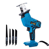 1 x RAW Customer Returns Battery Operated Saber Saw, KATSU FIT-BAT 21V Cordless Reciprocating Saw, 4 Saw Blades, Electric Saw for Metal Wood PVC Pipe Tree Pruning without Battery or Charger  - RRP €26.89