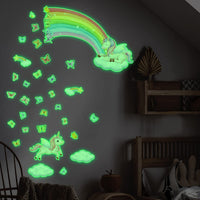 2 x Brand New HGDESIGN Wall Sticker Luminous Wall Decal Luminous Sticker Unicorn Rainbow Children s Room Baby Room Child Baby Boy Girl Wall Sticker Mural Wall Decoration Self-Adhesive Variant B  - RRP €40.8