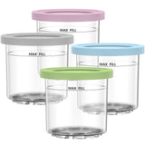 1 x RAW Customer Returns GoMaihe set of 4 Creami containers for the Ninja Creami ice cream maker - tubs accessories for NC301 NC300 NC299AMZ series, BPA-free, dishwasher-safe, leak-proof - in pink, green, grey and blue - RRP €27.99