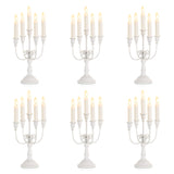 1 x Brand New Sziqiqi White Candelabra Candle Holder, 5 Arms - 6 Pack Classic Candle Holders, 29.5cm Tall, Taper Candle Stand for Wedding Party Banquet Table Centerpiece Christmas Mantel Decoration - RRP €127.61