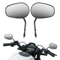 1 x RAW Customer Returns KATUR Motorcycle 8MM 10MM Handlebar Rearview Mirrors Motorcycle Rear View Mirrors Trim Black Edges Rearview Mirrors for Road King Sportster Street Glide Electra Glide Dyna Softail Road Glide 1982-2019 - RRP €29.5