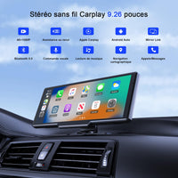 1 x RAW Customer Returns 9 Apple Carplay Wireless Car Radio, 4K Dashcam, 1080P Rear View Camera, Voice Control, Touchscreen, Android Auto, GPS Navigation, Bluetooth Radio, Mirror Link AUX FM with 64GB SD Card - RRP €21.6