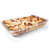 1 x RAW Customer Returns HEYNNA casserole dish glass 3 liters casserole dish made of heat-resistant borosilicate glass oven dish as lasagne casserole dish, baking dish, tiramisu dish and small roasting pan, microwave safe dishwasher safe - RRP €22.18