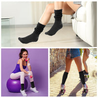 1 x Brand New Knee High Socks Women Casual Socks Knitted Boot Socks Extra Long Sports Socks Layered Socks Size 9 to 11 Tennis Socks 90s Neon Clothing Traditional Socks Women Black  - RRP €27.6