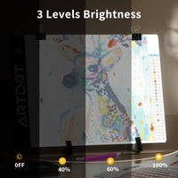 3 x RAW Customer Returns ARTDOT light box A4 for 5D diamond painting accessories, adjustable brightness diamond painting light panels with stand - RRP €59.97