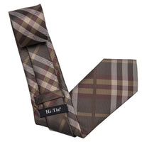 3 x Brand New Hi-Tie Tie Wedding Ties Silk Ties Solid Check Stripe Cufflinks Official Business Meeting Gift Box Cashmere Silver Black M - RRP €82.8