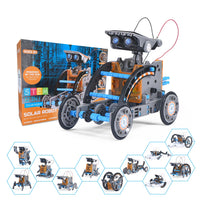 1 x RAW Customer Returns Solar robot toy from 8 years, OMWay 12-in-1 STEM experiments for children ages 9 10 11 12, construction toy kit, gifts toy for 13 14 year olds boys girls, gray - RRP €17.84