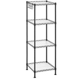 1 x RAW Customer Returns SONGMICS Bathroom Shelf, 4-Tier Standing Shelf, Metal Storage Rack, Load Capacity up to 80 kg, 4 PP Boards, Removable Hooks, 30 x 30 x 102 cm, for Small Spaces, Black LGR104B01 - RRP €34.99