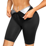 1 x RAW Customer Returns Bingrong Women s Short Sauna Pants Sports Shapewear High Waist Sweat Pants with Pockets Nanotechnology Reducing Leggings Pant for Running Yoga Black, XL  - RRP €26.7