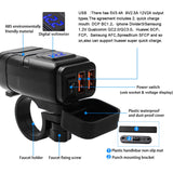 1 x RAW Customer Returns Kriogor Dual USB Motorcycle Car Charger, 3.0 Quick Charger and 6-30V LED Voltmeter with Independent Switch, IP65 Waterproof Car Charger for 12V Boat SUV Marine - RRP €19.69