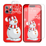 1 x Brand New Esakycn Case for Apple iPhone 14 Pro Christmas Protective Case with 2 Screen Protector 2 Camera Film, Red Cartoon Doll Silicone Christmas Cell Phone Case for Apple iPhone 14 Pro 6.1 , Snowman - RRP €21.6