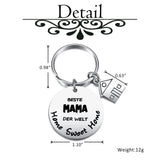 1 x Brand New JSDDE Stainless Steel Home Keyring with Engraving Best MOM in the World Cute Pendant with Creative Design Charms Keychain Keyrings Key Chain Gift for Dad Mom - RRP €27.6