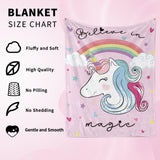 1 x Brand New PQCXXA Cuddly Blanket for Children Girls Unicorn Flannel Fleece Blanket Girls Fluffy Cuddly Blanket Unicorn Pink Cartoon Soft Flannel Blankets for Girls Gifts Rainbow, 150 x 200 cm  - RRP €31.99