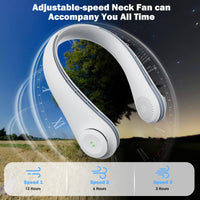 1 x RAW Customer Returns Neck Fan, Portable Mini Neck Fan Quiet with 5000 mAh USB Rechargeable Portable Leafless Neck Fan Adjustable Neck Fan 3 Speeds for Travel Sports Indoor Outdoor White  - RRP €19.99