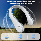 1 x RAW Customer Returns Neck Fan, Portable Mini Neck Fan Quiet with 5000 mAh USB Rechargeable Portable Leafless Neck Fan Adjustable Neck Fan 3 Speeds for Travel Sports Indoor Outdoor White  - RRP €19.99