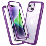 1 x Brand New DASFOND case for iPhone 13 mobile phone case with integrated screen protector case all-round protection outdoor 360 degree protective cover transparent shockproof bumper rugged full body anti-scratch, purple - RRP €17.14