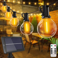 1 x RAW Customer Returns Solar Fairy Lights Outdoor Dimmable, 18M 30 3 G40 LED Fairy Lights Outdoor Solar Light Bulbs with Remote Control IP65 Waterproof 4 Modes Solar Fairy Lights Outdoor for Garden Party Balcony Christmas Decoration - RRP €49.0