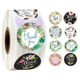 1 x RAW Customer Returns Round stickers, thank you label, 500 pieces thank you stickers, for gift bags, envelopes, weddings, Thanksgiving etc. flower  - RRP €6.86