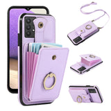 1 x RAW Customer Returns Asuwish Cell Phone Case for Samsung Galaxy A32 M32 5G Case with Strap Cell Phone Chain, Ring Stand Card Slot Wallet Leather Cover Folding Case A 32 32A S32 G5 Cell Phone Cases Protective Case Women Phone Case Purple - RRP €21.17