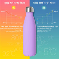 1 x RAW Customer Returns GeeRic drinking bottle 750ml stainless steel stainless steel drinking bottle double-walled stainless steel drinking bottle 750ml leak-proof BPA-free rust-proof insulated bottle and keeps cold with cup brush - RRP €18.07