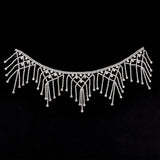 1 x Brand New NICENEEDED Wedding Rhinestone Head Chain, Jewelry Tassel Headpieces, Silver Sparkle Forehead Headband Boho Hair Chains Hair Accessories for Women Girls Party Festival Prom - RRP €15.6