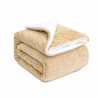 8 x Brand New MIULEE Blanket Grainy Sherpa Blanket Fluffy Blanket Double Wool Blanket Flannel Lamb Blanket Soft Bedspread Bed Throw for Sofa Couch Living Room 125 x 150 cm Khaki - RRP €198.72