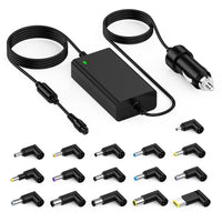 1 x RAW Customer Returns 90W Universal Car Laptop Power Supply Charging Cable DC Adapter for HP Pavilion Acer Aspire Swift ASUS Vivobook Lenovo Ideapad Dell Sony Toshiba Samsung JBL Fujitsu Medion Tablets with 16 adapter plugs - RRP €27.99