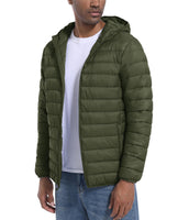 1 x RAW Customer Returns TACVASEN Men s Puffer Jacket Lightweight Waterproof Hooded Jacket Inner Pockets Casual Jacket Warm Full Zip Hoodie with Hood XL, Army Green  - RRP €37.8