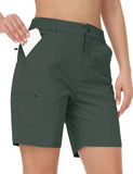 1 x RAW Customer Returns AjezMax Women s Cargo Shorts Bermuda Hiking Short Summer Stretch High Waist with Pockets Zipper Lightweight Trekking - RRP €30.99