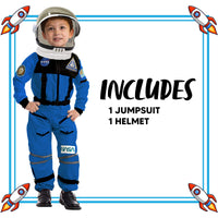 1 x RAW Customer Returns Spooktacular Creations Blue Astronaut Costume with Helmet for Kids, Space Suit, Space Jumpsuit, Halloween Astronaut NASA Costume for Boys Girls Pretend Role Play Dress Up L 10-12 yr  - RRP €46.22