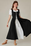 1 x RAW Customer Returns SCARLET DARKNESS Women s Ren Faire Carnival Dress Rockabilly with Pockets Viking Medieval Dress Black XXL - RRP €49.99