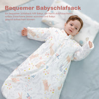 1 x RAW Customer Returns MIKAFEN Baby Winter Sleeping Bag Children Sleeping Bag 3.5 Tog Sleeping Bags Made of Organic Cotton Various Sizes from Birth to 4 Years Old 24-48 Months, White Rabbit  - RRP €28.99