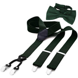 1 x RAW Customer Returns DonDon men s 3.5 cm wide Y-shaped suspenders, elastic and adjustable, in a set of 2 with a matching bow tie 12 x 6 cm - RRP €18.14