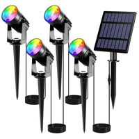 1 x RAW Customer Returns T-SUNUS garden spotlight solar RGB, solar garden light garden lamp solar for outdoors multicolored with 6 RGB color changes IP65 waterproof 4 pieces - RRP €45.99